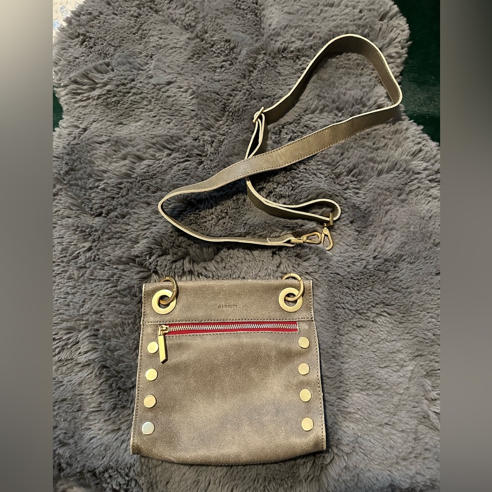 Hammitt Tony Small Crossbody in Pewter/Brushed Gold Red Zip - Picture 12 of 15